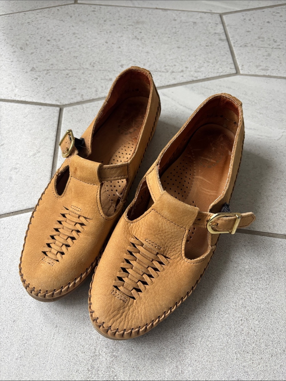 Vintage Dexter Shoes Womens SZ 7.5  Brown Comfort Classics Leather Flats USA